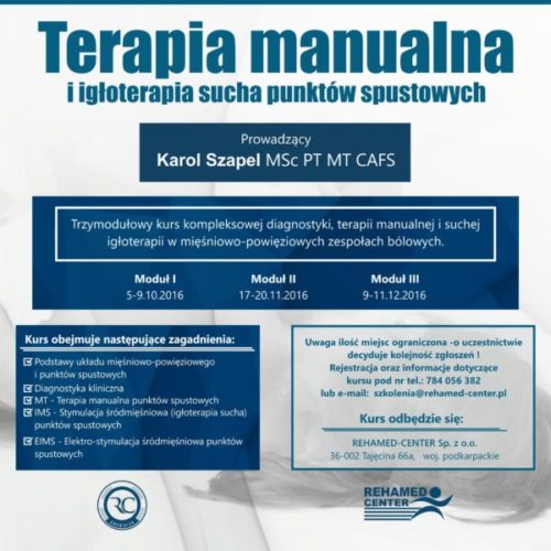 Terapia manualna i igłoterapia sucha punktów spustowych